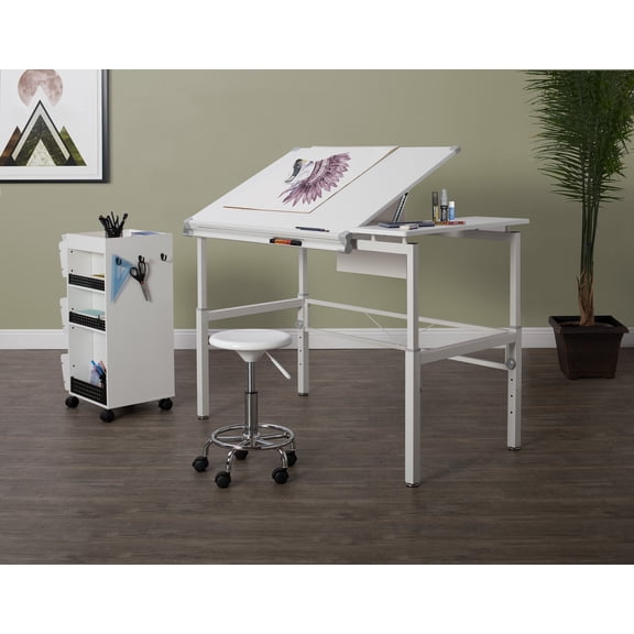 Studio Designs Graphix II White Split Top Crafting Table