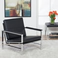 thumbnail image 1 of Studio Designs Home Atlas Bonded Leather and Metal Accent Chair in Black/Chrome, 1 of 7