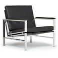 thumbnail image 1 of Studio Designs Home Atlas Bonded Leather and Metal Accent Chair in Black/Chrome, 1 of 10