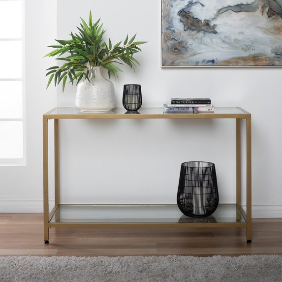 Studio Designs Home Camber 2-Tier Modern 47" Wide Console/Sofa Table in Gold