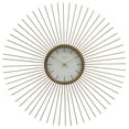 thumbnail image 1 of Studio Designs Home Sunburst Wall Clock, 24" Gold Decorative Clock with White Face and Quartz Movement, Mid-Century Modern Design, 1 of 4