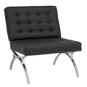 Studio Designs Home Newel Accent Chair Blended Leather and Chrome Frame / Black