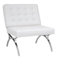 thumbnail image 1 of Studio Designs Home Newel Accent Chair Blended Leather and Chrome Frame / White, 1 of 15