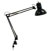 Studio Designs Metal Swing Arm Desk Lamp with LED Bulb and Clamp Base for Drafting Table Tops in Black