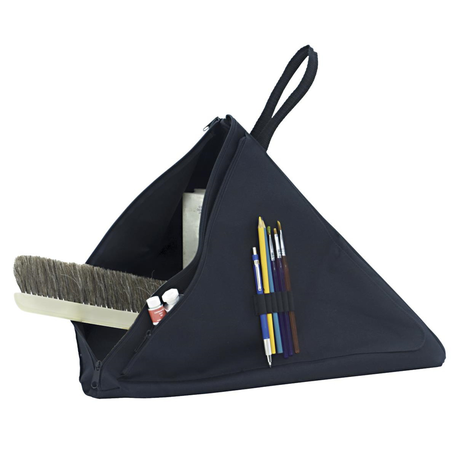 Studio Designs Pyramid Art Supplies Organization, Hanging Storage Bag with Zipper, Black (16" W)- 18698 - image 1 of 4