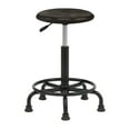 thumbnail image 1 of Studio Designs Retro Wood Seat and Metal Swivel Height Adjustable Stool (19.25" -26" High) with Foot Ring for Home or Art Studio in Distresed Black, 1 of 5