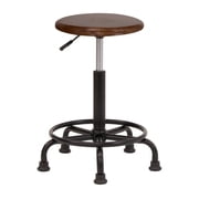 Studio Designs Wood and Metal Home or Art Studio Swivel and Height Adjustable Stool, Rustic Oak