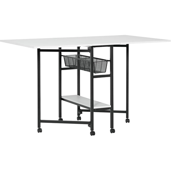 Studio Designs Sew Ready Fabric Cutting Standing Table with Craft Organizers - 58.75" W x 36.5" D x 30" H - Charcoal / White