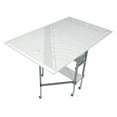thumbnail image 1 of Sew Ready Mobile, Folding, Height Adjustable, Quilting, Fabric Cutting Table with Guides and Grid Top and Storage Silver/White, 1 of 15