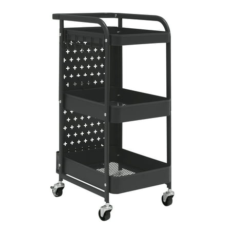 Studio Designs - Streamline 3-Tier Metal Multiuse Organizer Cart - Black