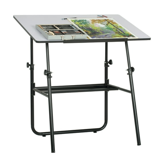 Studio Designs Ultima Height Adjustable Drafting, Drawing Table with Tilting Top and Folding Base