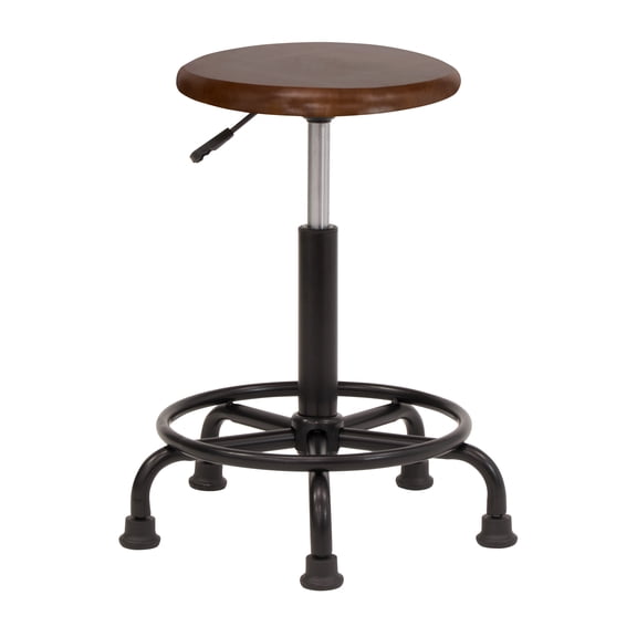 Studio Designs Wood and Metal Home or Art Studio Swivel and Height Adjustable Stool, Rustic Oak