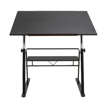 Studio Designs Zenith Adjustable Wood Top Drafting Table in Black