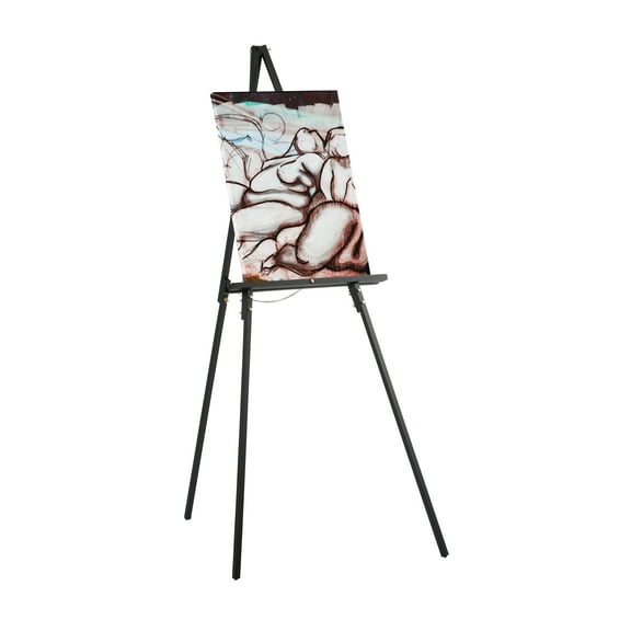 Studio Display Wood Tripod Easel for Posters, Art, Event Signage, Tradeshows, or Seminars (63" Tall), Black