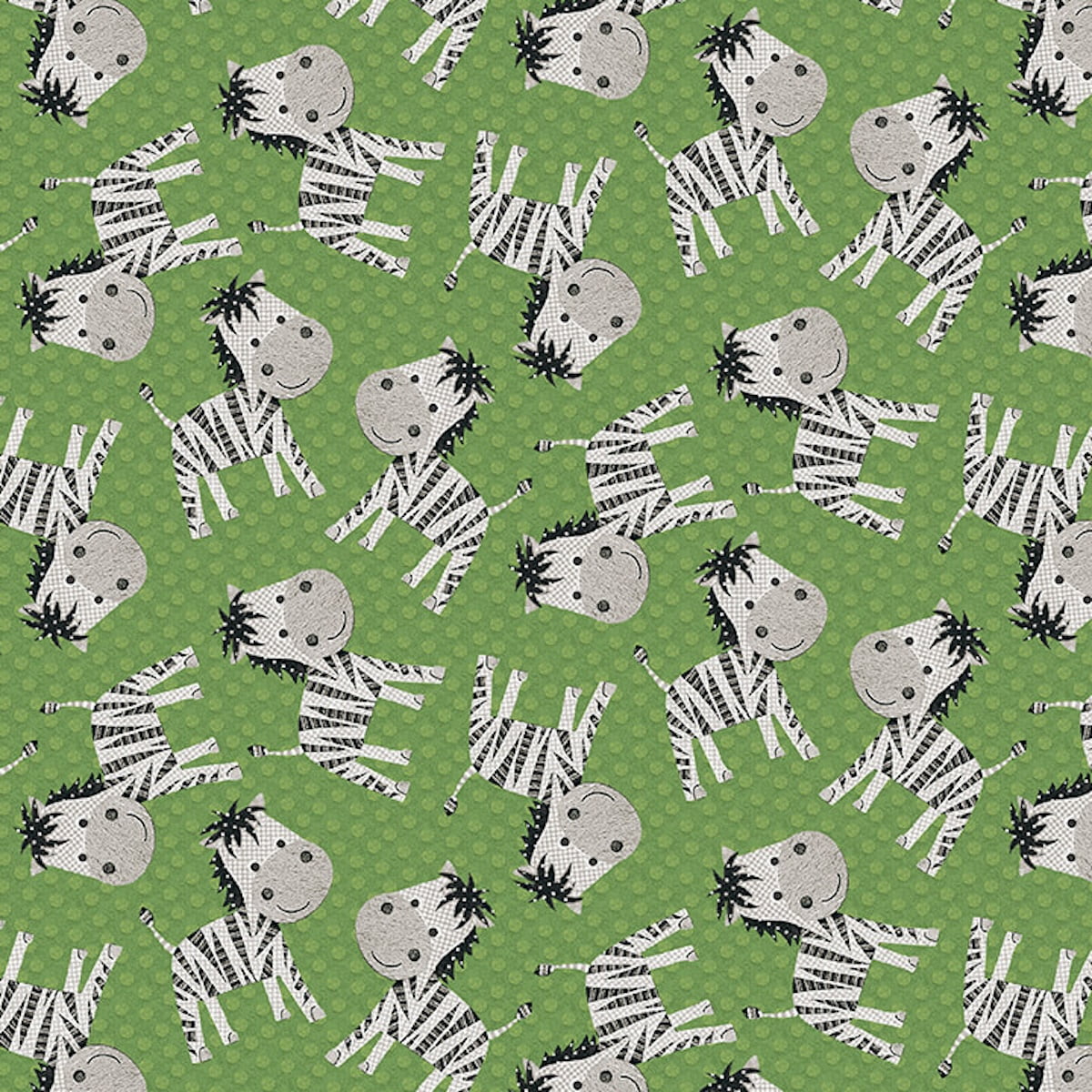 Studio E At The Zoo Tossed Zebra Green Cotton Fabric By Yard - Walmart.com