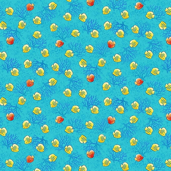 Studio E Fabrics Sea World Lorella Avinci School of Small Fish Royal
