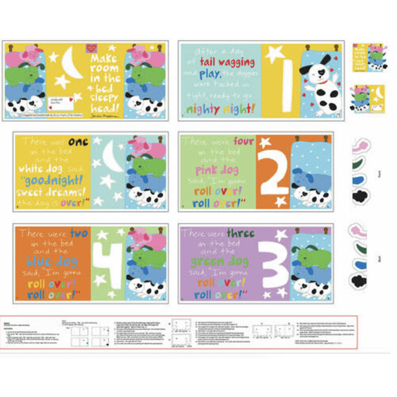 Studio E Huggable & Loveable Make Room in the Bed Cotton Fabric by The Panel