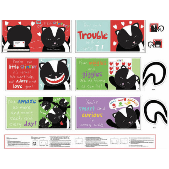 Studio E Huggable & Loveable Our Little Stinker Skunk Cotton Fabric by The Yard