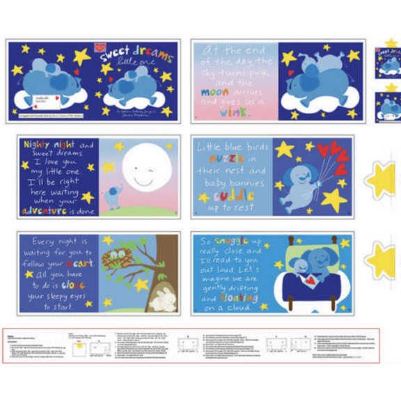 Studio E Huggable & Loveable Sweet Dreams Panel Cotton Fabric by The Yard