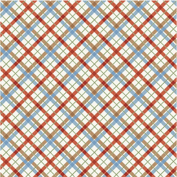 Studio E Off the Leash Diagonal Plaid Multi Fabric By The Yard