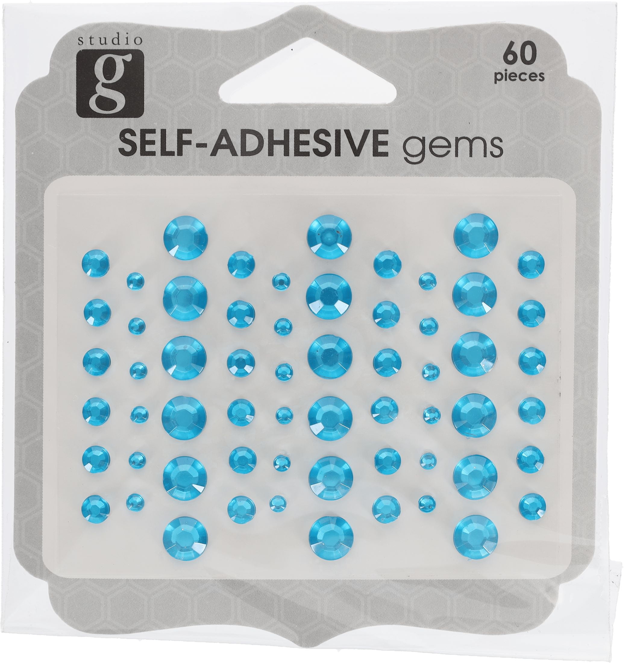 Studio G Aqua Adhesive Gems, 60 Count, Size: 23 oz, Blue