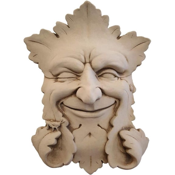 Studio, Garden Smile Plaque, Original Sculpture Handcrafted in Stone, Artisan Made