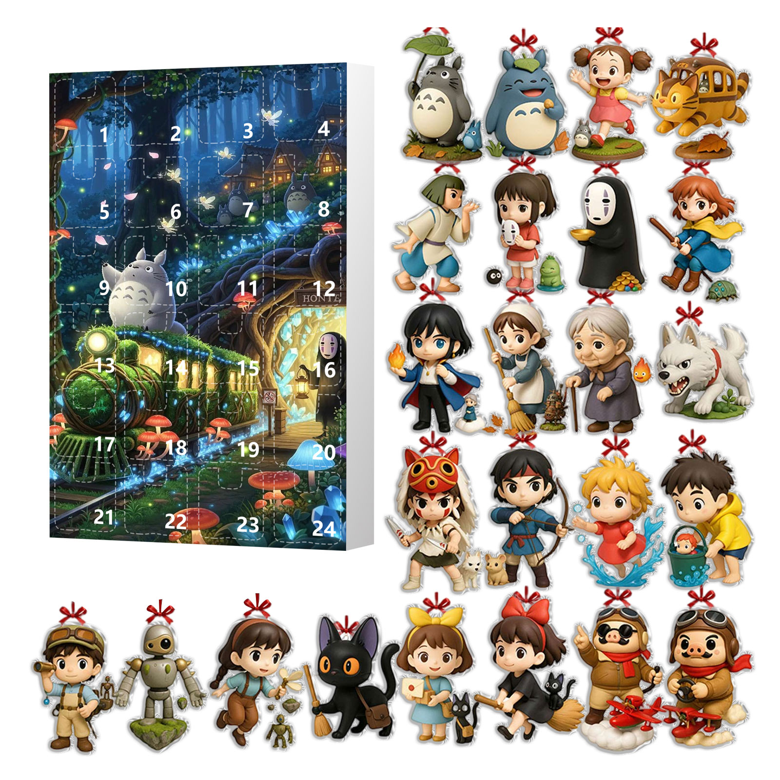 Studio Ghi-Bli Anime Advent Calendar 2025, 24PCS 2D Hanging Christmas ...