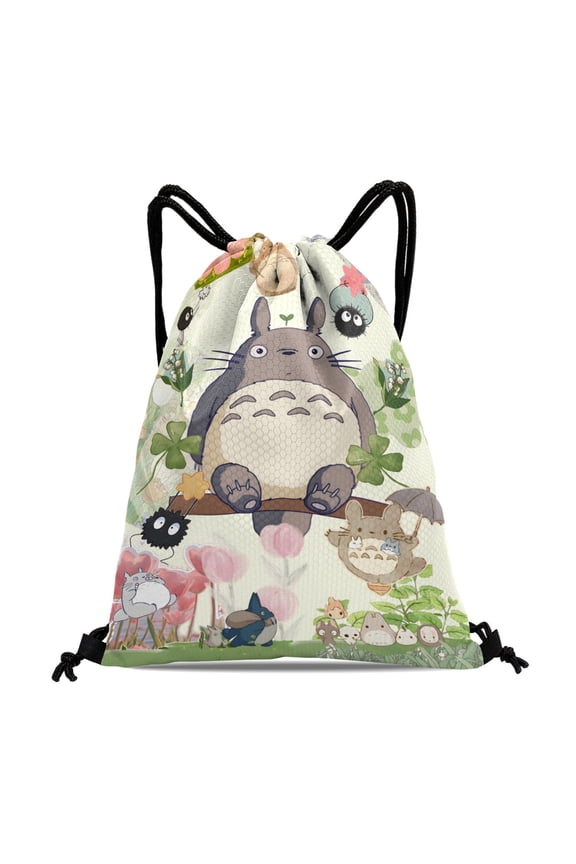 Studio of Ghibli Aqua-Dry Drawstring Bag:Suitable for fitness, hiking, yoga, swimming, travel, beach, and shopping, sized at 15.7*17.7 inches (40cm45cm.