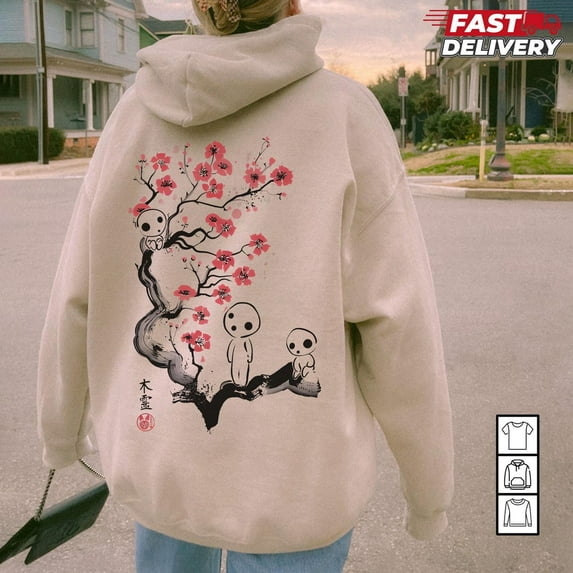 Studio Ghibli Hoodie, Spirited Away, Ghibli, Hayao Miyazaki, Totoro Shirt, Kiki, Howl's Moving Castle Shirt, Purple Color, Size S