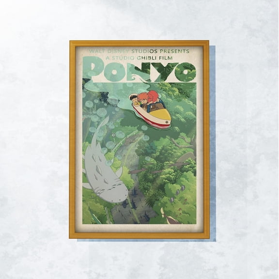 Studio Ghibli Ponyo poster, Studio Ghibli poster, Ponyo print, anime wall art, Hayao Miyazaki's film. 8x12 UNFRAMED
