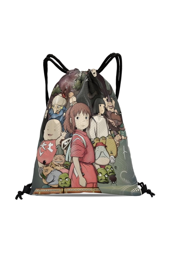 Studio Ghibli-theme Drawstring Backpack Sports Gym Bag Water Resistant String Bag Cinch Bag12''X16''30X40cm