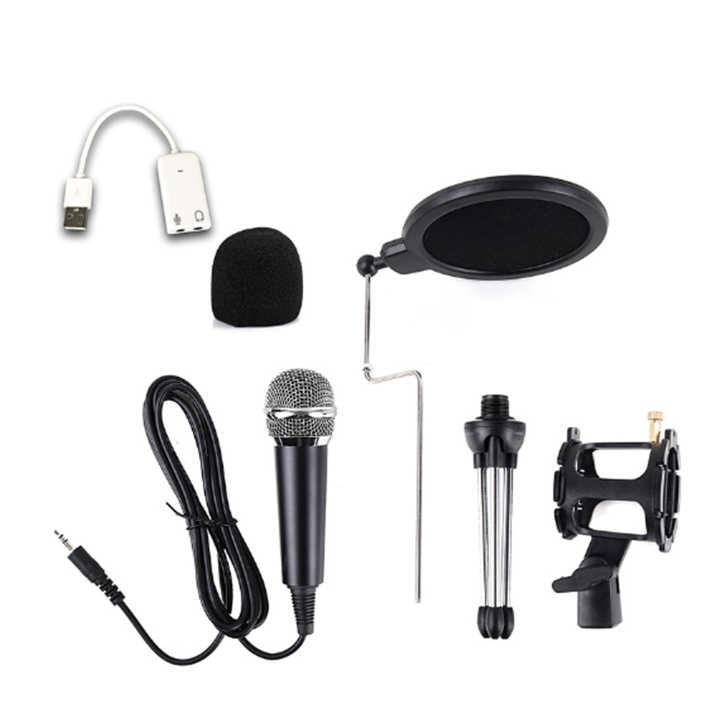 Enhances Streaming Microphones System Built In Sound Card 9 Vocal Effects 200M Wireless Ranges for PC Mobile Devices