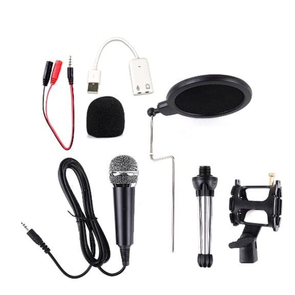 Enhances Streaming Microphones System Built In Sound Card 9 Vocal Effects 200M Wireless Ranges for PC Mobile Devices
