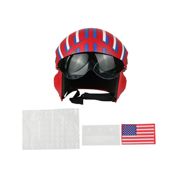 Adult's Deluxe Red Customizable Jet Pilot Helmet Costume Accessory