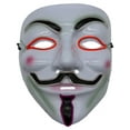 thumbnail image 1 of Studio Halloween Fawkes Mask With 4 Color Party Wire EL Light Up Red White Aqua Purple, 1 of 2