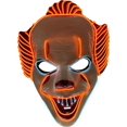 thumbnail image 1 of Studio Halloween Horror Clown Mask 2-Color Orange White Party Wire EL Light Up Accessory, 1 of 2