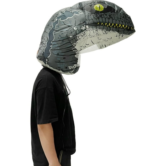 Studio Halloween Inflatable Realistic Velociraptor Dinosaur Head Costume Accessory
