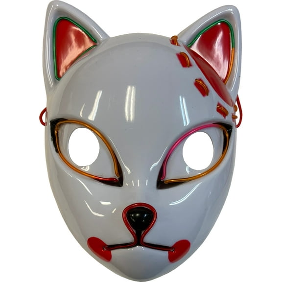 Studio Halloween Light Up Stitched Anime Cat Mask Costume Accessory