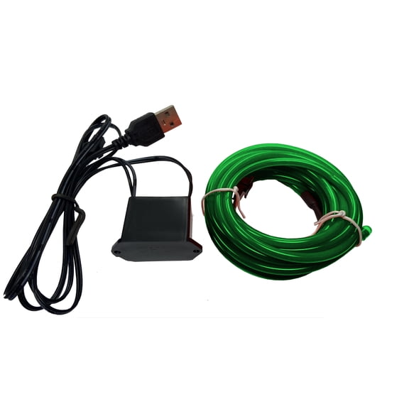 Studio Halloween Party Wire Green 3.2mm EL Wire With DC5V USB Inverter 3 Meter Length
