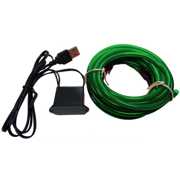 Studio Halloween Party Wire Green 5.0mm EL Wire With DC5V USB Inverter 2 Meter Length