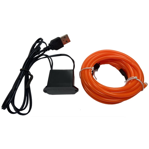 Studio Halloween Party Wire Orange 3.2mm EL Wire With DC5V USB Inverter 2 Meter Length