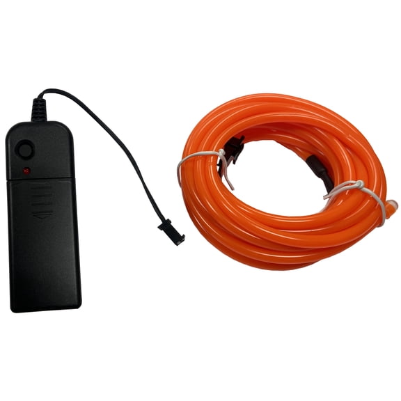 Party Wire Orange 5.0mm EL Wire With DC3V 3-Mode Inverter 5 Meter Length