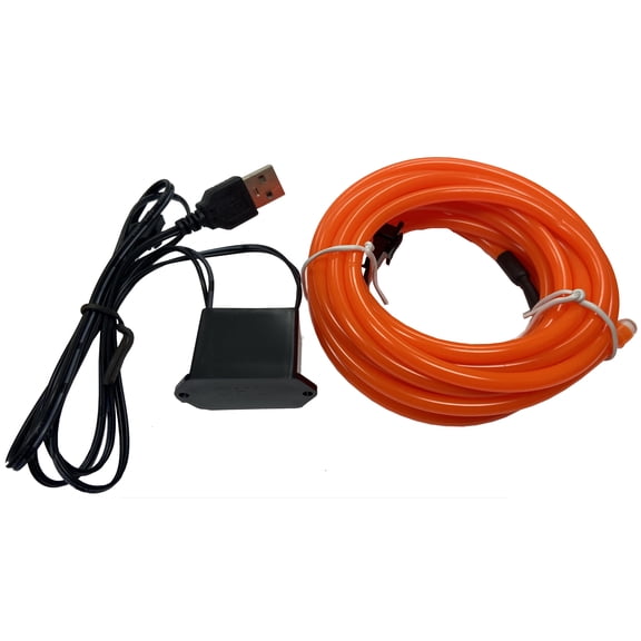 Studio Halloween Party Wire Orange 5.0mm EL Wire With DC5V USB Inverter 5 Meter Length