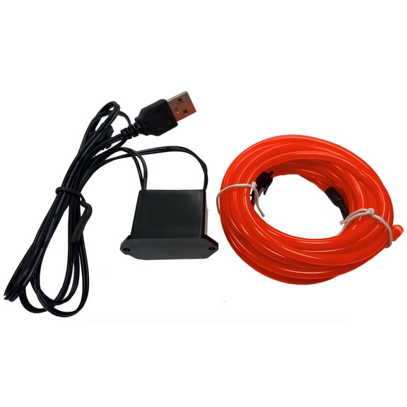 Studio Halloween Party Wire Red 3.2mm EL Wire With DC5V USB Inverter 2 Meter Length
