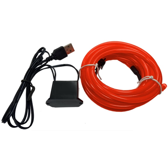 Studio Halloween Party Wire Red 5.0mm EL Wire With DC5V USB Inverter 5 Meter Length