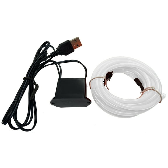 Party Wire White 3.2mm EL Wire With DC5V USB Inverter 5 Meter Length
