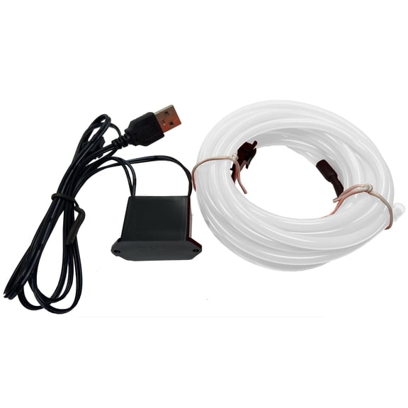 Party Wire White 5.0mm EL Wire With DC5V USB Inverter 5 Meter Length