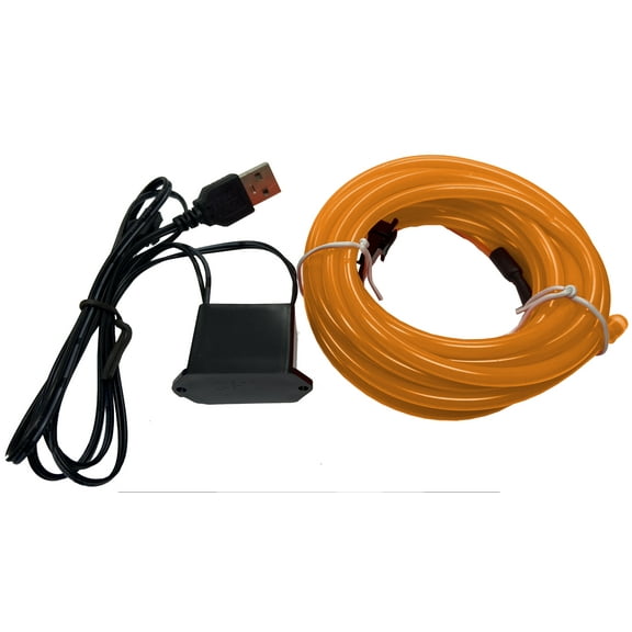Studio Halloween Party Wire Yellow 5.0mm EL Wire With DC5V USB Inverter 2 Meter Length