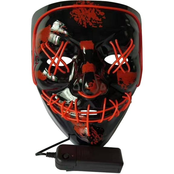 Studio Halloween Purge Light Up Red Cross Hatch Eyes Mask Costume Accessory