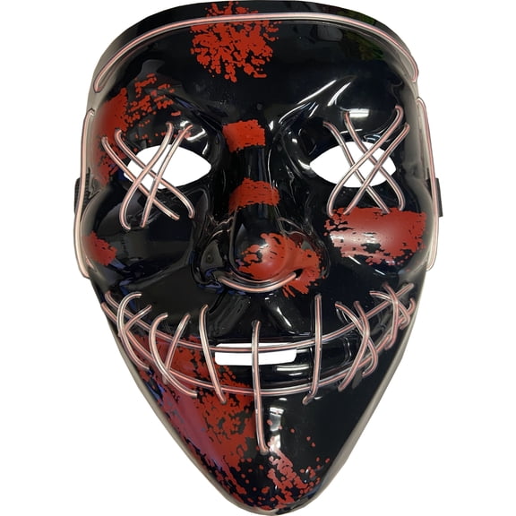 Studio Halloween Purge Light Up White Cross Hatch Eyes Mask Costume Accessory